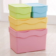 Wave Design Colorful Plastic Storage Container Box for Storage